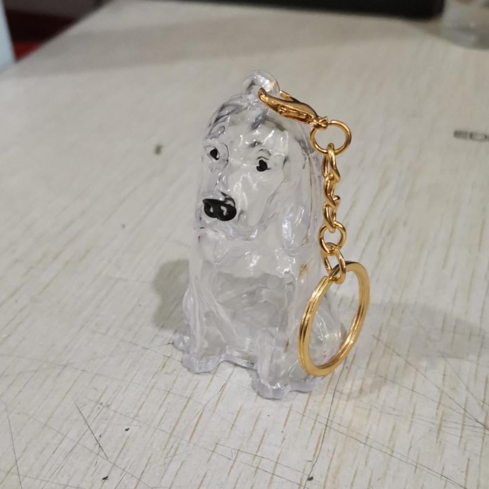 Transparent Pet Hair Keychain Dog Shape Puppy Pendants Cartoon Dog Hair Storage Box  Jewelry Gift