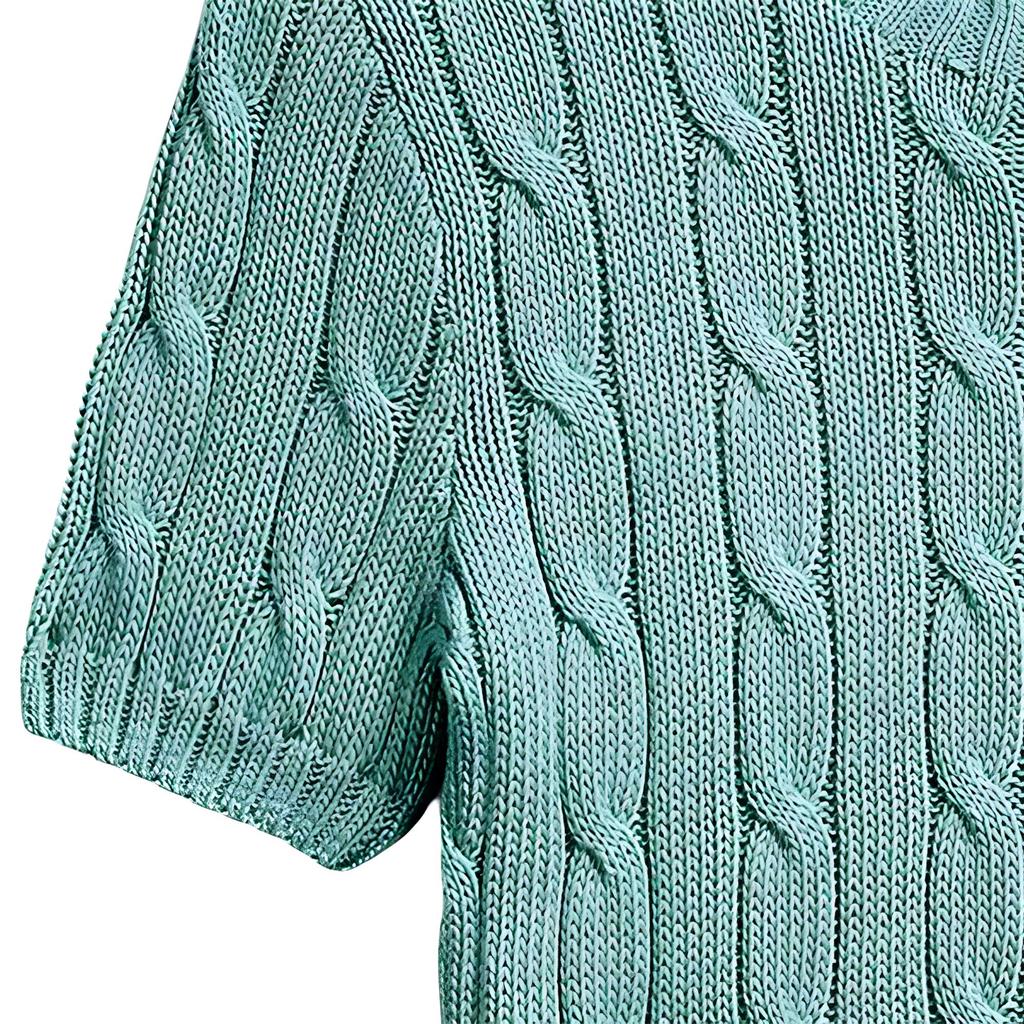 Polo Ralph Lauren однотонный хлопок круглый вырез горловины вышитый логотип короткий рукав трикотажный топ женский светло-зеленый 211910987-015