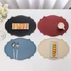 Heat-Resistant PVC Placemats Reusable Non-Slip Table Mats Waterproof Elliptical Shape Dining Place Mat for Kitchen Coffee Table