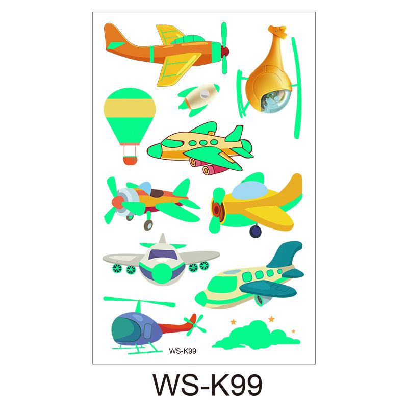 Детская мультяшная светящаяся в темноте татуировка с флуоресцентной зеленой водонепроницаемой бонусной наклейкой