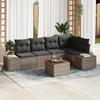 VidaXL 6-Piece Garden Sofa Set with Cushions Grey Poly Rattan Acacia 3356627