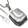 Pendant Grey Botswana Agate Gemstone Valentine'Day Gifted Silver Jewelry 2"