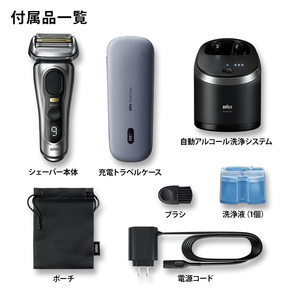 Электробритва Braun Series 9 PRO+ 9577cc-V 6-в-1 Система очистки спиртом Зарядный Travel-кейс Серебристый
