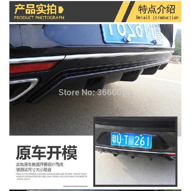 Для Volkswagen Passat B8 2017 2018 2019 ABS Черный Серебристый Задний Бампер Губа Спойлер Багажника Задний Диффузор Защита Стайлинг Автомобиля