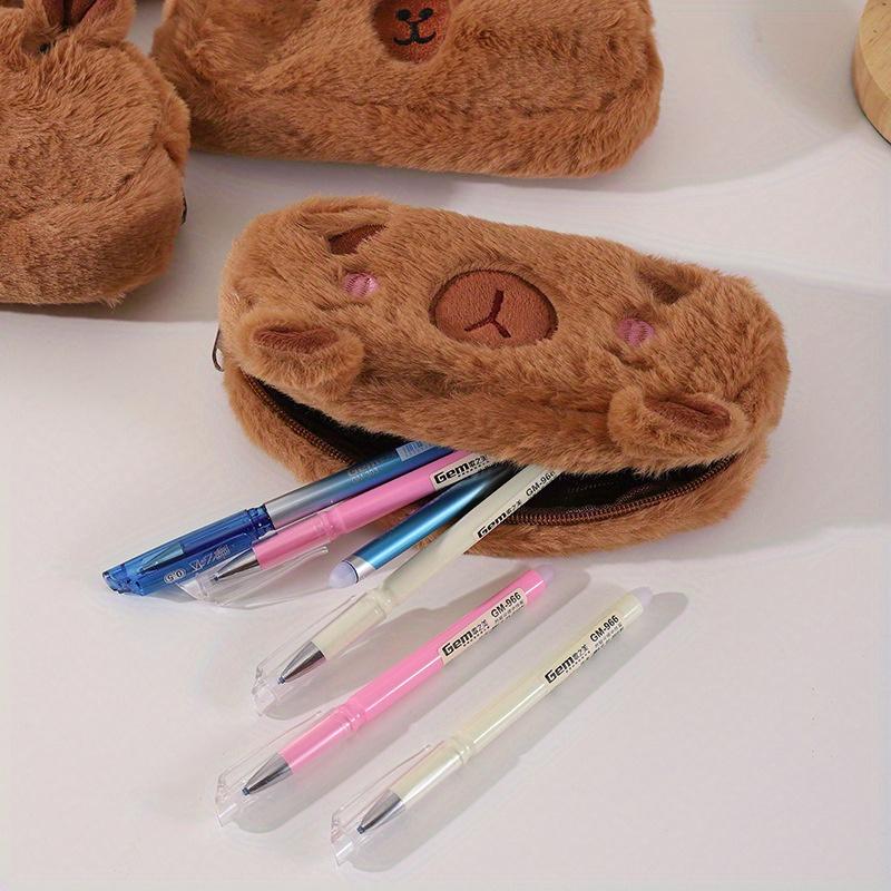 Плюшевая сумка для ручек, симпатичная мультяшная сумка для хранения канцелярских принадлежностей, большая вместительная коробка для канцелярских принадлежностей