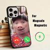 Звонит D-John Pork. Чехол для телефона с функцией ответа на звонок для iPhone 17, 16, 15, 14, 13, 12, 11 Plus, Pro, магнитный, с беспроводной зарядкой MagSafe