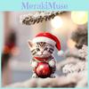 Adorable Acrylic Cat Car Ornament Festive Christmas Hat Design For Car Interior Decoration