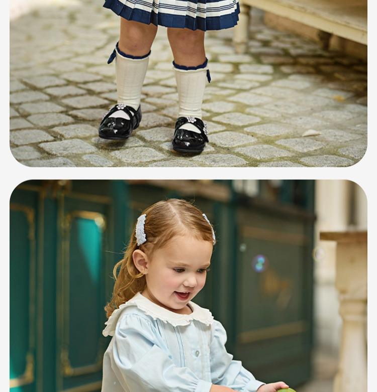 David Bella Girls' Leather Shoes Spring New Baby Single Shoes Sweet Soft Bottom Children's Black Princess Shoes