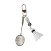 Cute Novelty Mini Badminton Racket Keychain Pendant Creative Car Key Ring Exquisite Backpack Decoration Accessories Gifts