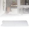 PVC Household Hotel Bathtub Shower Mat Slip Resistant Bathroom Floor Mat with Suction CupWhite 40.5x101cm