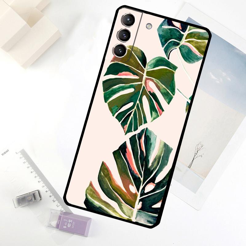 Чехол для телефона Monstera Green с листьями для Samsung Galaxy S20 FE S21 S22 S23 S24 S25 S26 Ultra S10 S25 Plus S25 FE