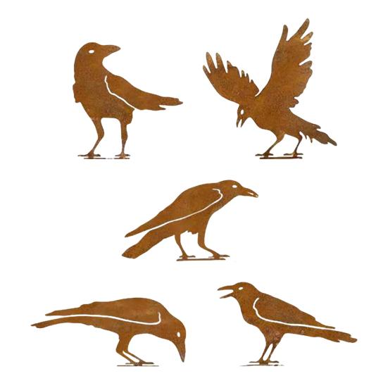 5 шт. ржавых птиц, украшения, металлический силуэт птицы, сад, двор, искусство, простая установка, железный балкон, забор, верхушка, декоративные украшения для улицы