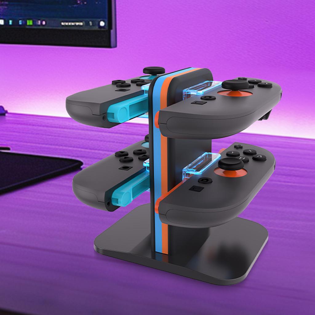 Зарядное устройство для контроллеров 4 в 1 Зарядная станция со светодиодным индикатором для аксессуаров Nintendo Switch2 Joy-Con