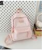 Color Solid Student Schoolbag Large Capacity Backpack Outdoor Leisure Bag Travel