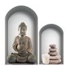 [A2031] - Sheet of Gray 'Buddha' Niche Stickers - 20x70 Cm