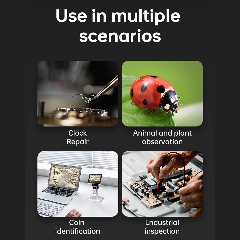 Цифровой микроскоп 2MP Pixel 50-1000X Увеличение Портативный микроскоп для идентификации