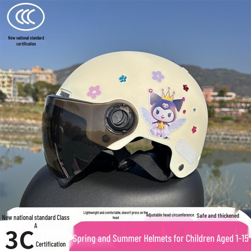 Детский шлем, сертифицированный 3C, возраст 1-15 лет: Всесезонный, Дышащий, Защищающий от солнца, Защита от падений Дизайн Куроми для Электросамока