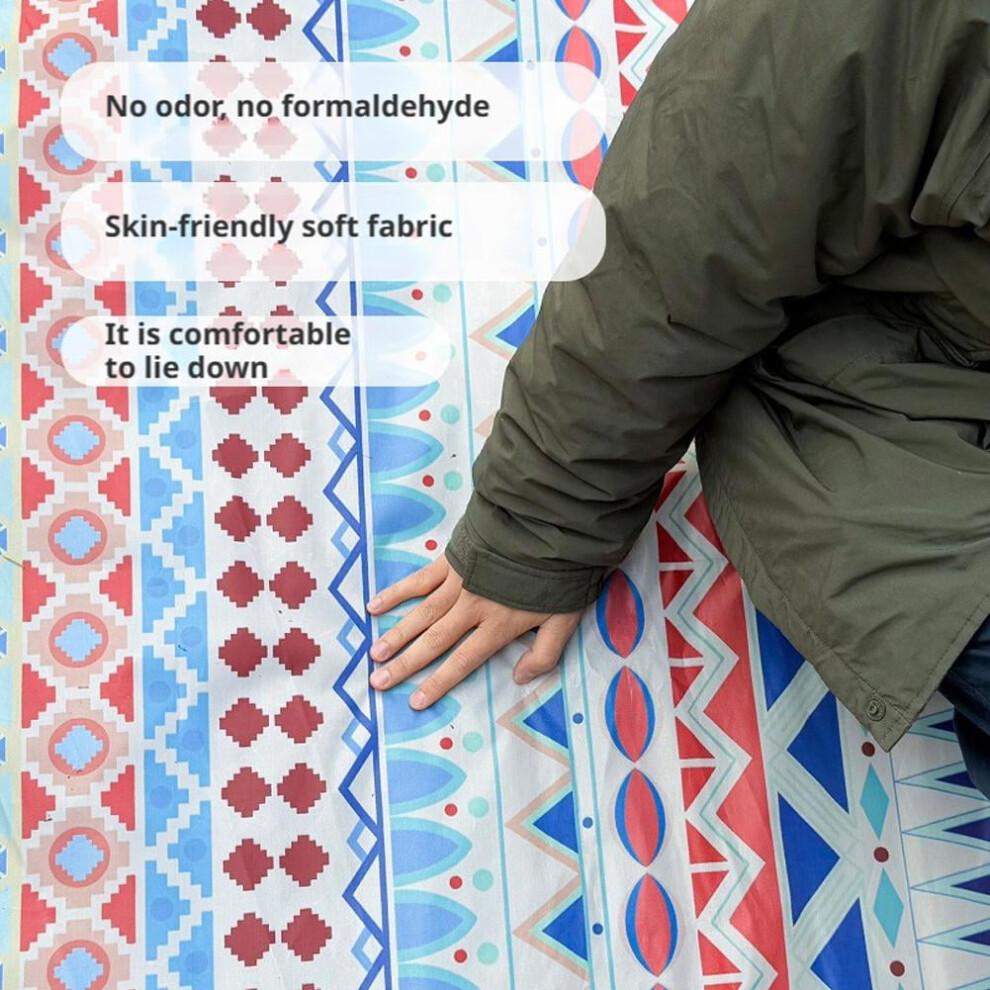 Lightweight Picnic Mat with Waterproof Coating - Stain-Resistant, Reflective Trim, Includes Pockets and Straps, for Outdoor Use