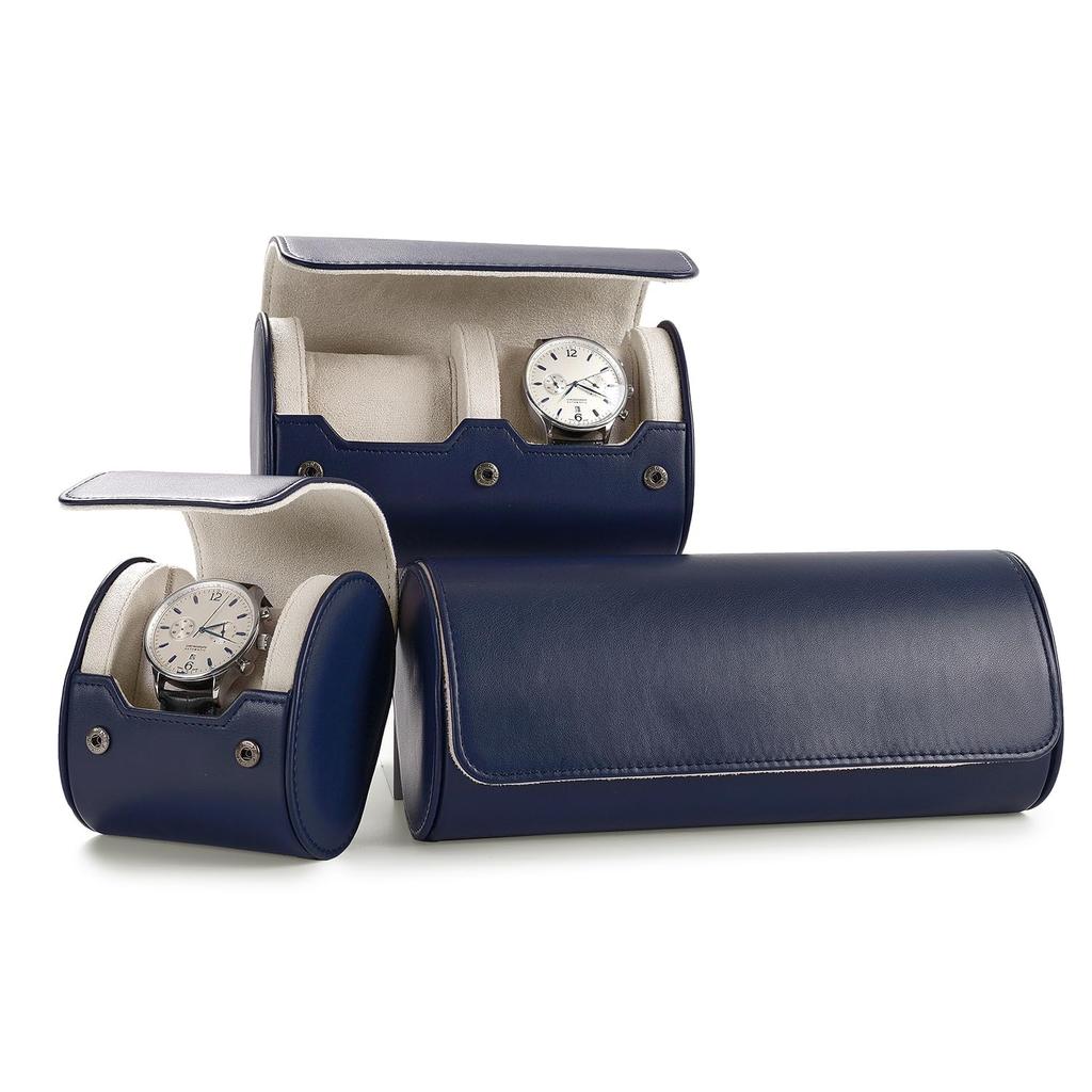 Papten B01501 PU Leather Watch Case Single Travel Portable Blue Organizer