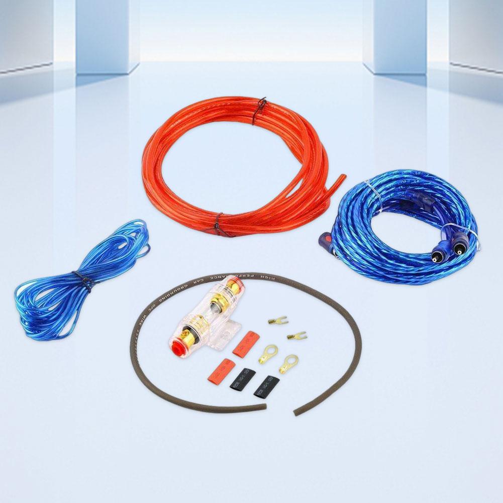 1500/2000W Car Power Amplifier Wiring Kit 8GA Car Subwoofer Cable 60 AMP Fuse Holder 18GA for Car Modification for Auto Vehicle