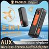 2 In 1 Bluetooth 5.4 Audio Receiver Transmitter Stereo Music With Mic Wireless Adapter 3.5MM AUX For Car Airplane TV PC Headsets