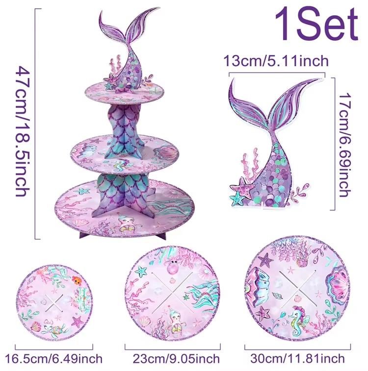 Одноразовая посуда в стиле русалки Декор для вечеринки по случаю дня рождения в стиле русалки Детский детский праздник для девочек Вечеринка под морем Свадебные принадлежности для вечеринок