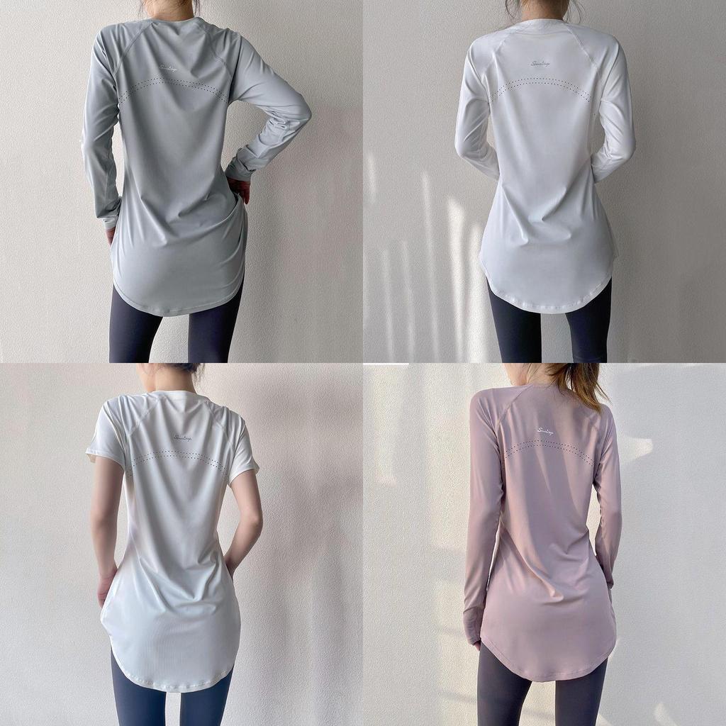 Yoga Wear Women Breathable Polyester Slim Fit T Shirt For Summer Exercise