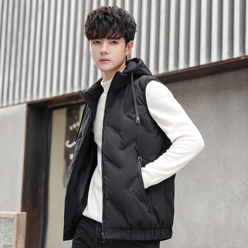 Осенне-зимняя мужская куртка с капюшоном 80% белый жилет на утином пуху модный бренд повседневный короткий жилет жилет для мужчин