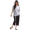 PeiYA Short Sleeve Modal Pajama Loose Summer Women's Set, Fit, (Light Purple/Dark Gray, XL)