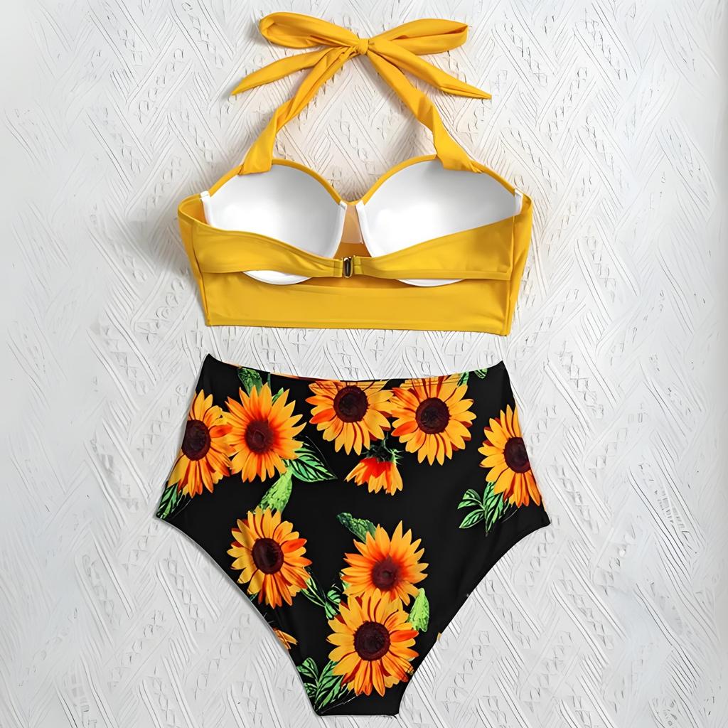 Plus size floral slimming swimsuit set xxxl style and comfort Plus size floral slimming swimsuit set L high waist briefs