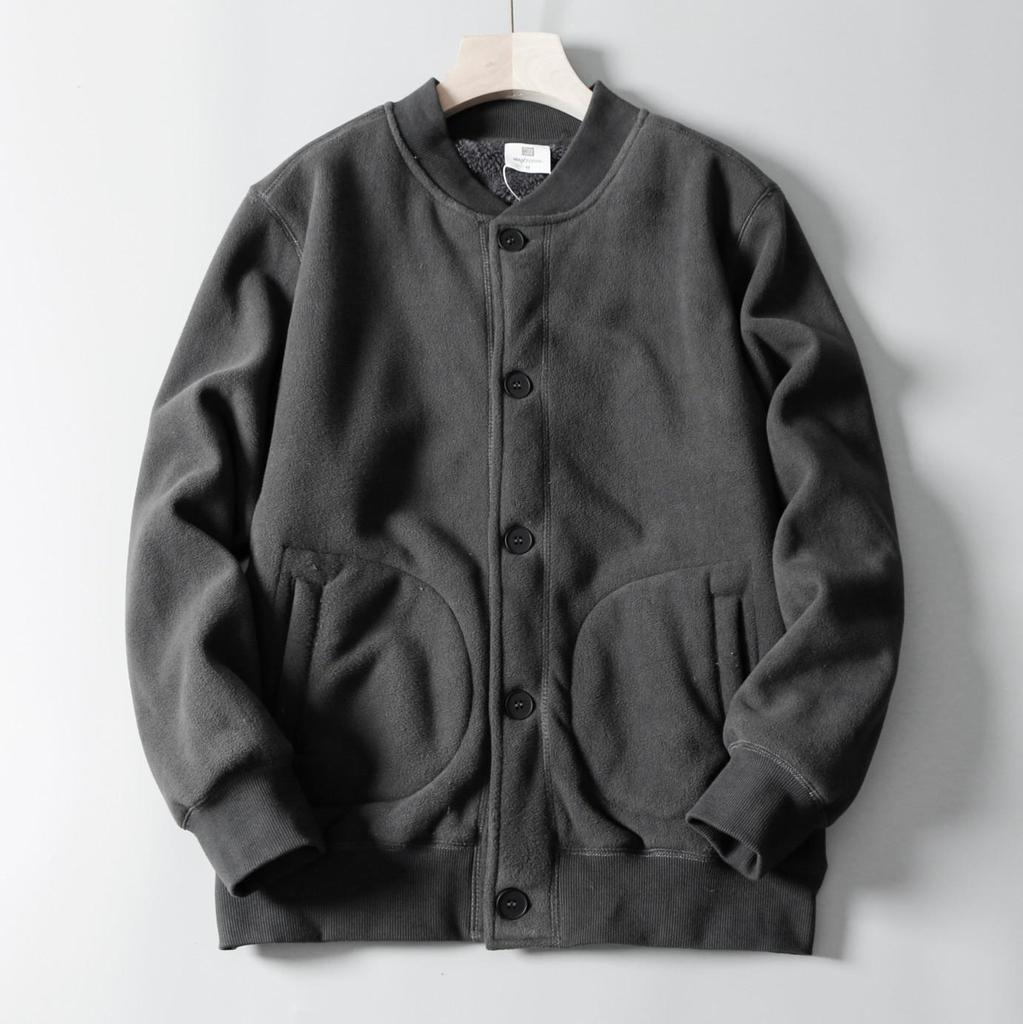 Мужская зимняя повседневная бейсбольная куртка с воротником-стойкой - флис с хлопковым бархатом, модный стиль Flight