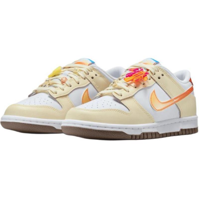Nike Кроссовки Dunk Низкие Противоскользящие Износостойкие для Катания на Скейтборде Детские Бежевые Кеды IB8891-191