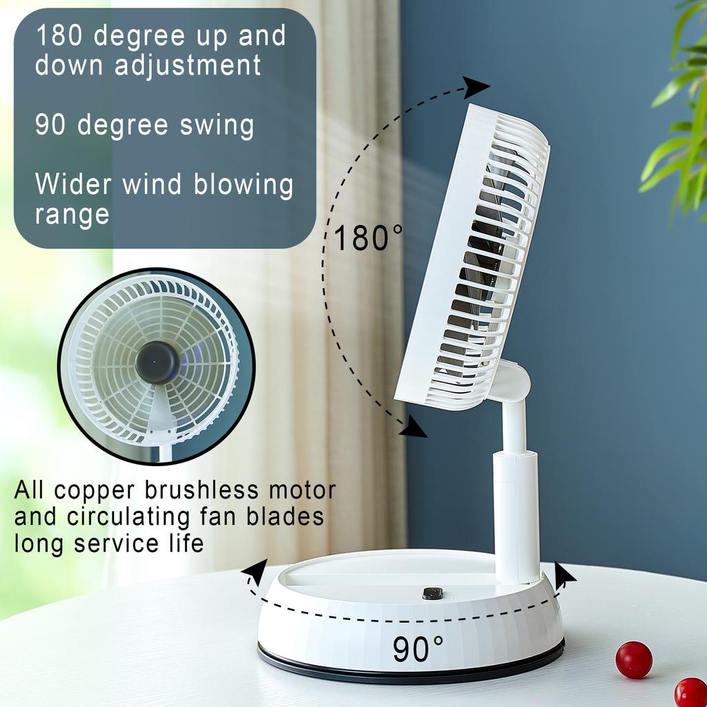 outdoor fan Remote control aluminum alloy folding fan with adjustable head portable silent desktop vertical multi-purpose