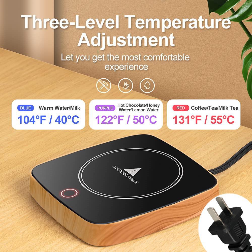 Подстаканник с подогревом и тремя скоростями регулировки температуры — поддерживает температуру кофе 55°C.