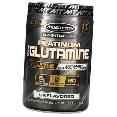 Глютамин без вкуса, Platinum 100% Glutamine, Muscle Tech 300г Без вкуса (32098001)