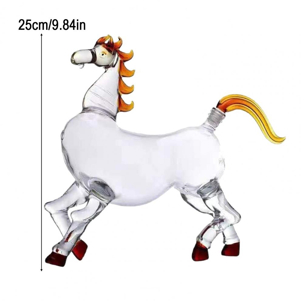 Horse Zodiac Glass Decanter Success at First Try Symbolic Design Hand-Blown Artistic Liquor Dispenser Home Decor Creative Gift