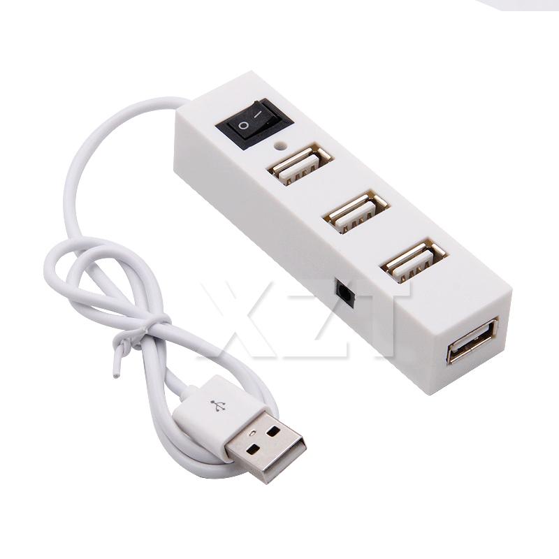 Мини 4 порта USB 2.0 концентратор USB порт с выключателем питания для ноутбука ПК компьютер ноутбук аксессуар