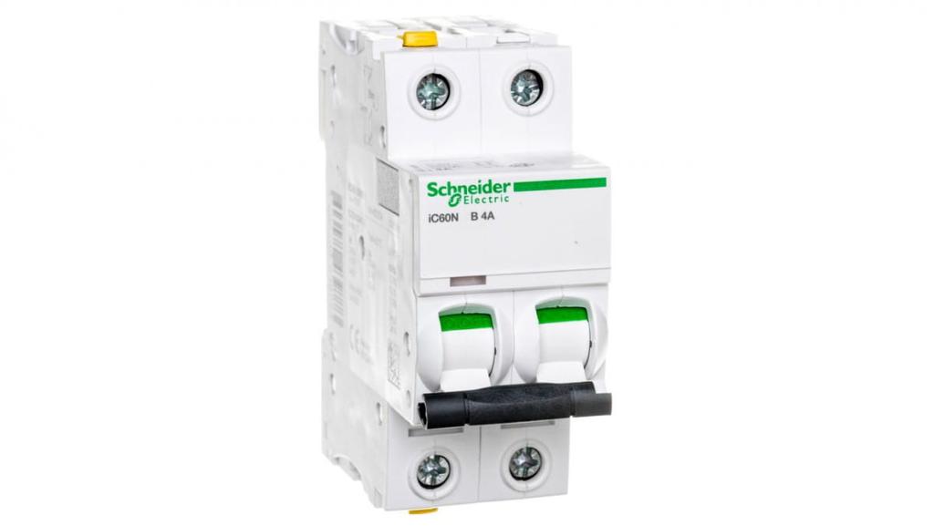 Circuit breaker 2P B 4A 6kA AC iC60N-B4-2 A9F03204