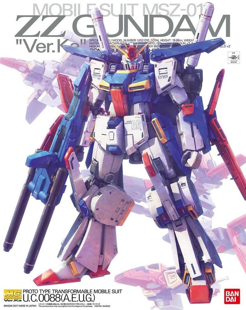 BANDAI SPIRITS MG Mobile Suit Gundam ZZ Double Zeta Gundam Scale Plastic Model Kit 184877 Multicolor Ver.Ka 1/100 Pre-Colored