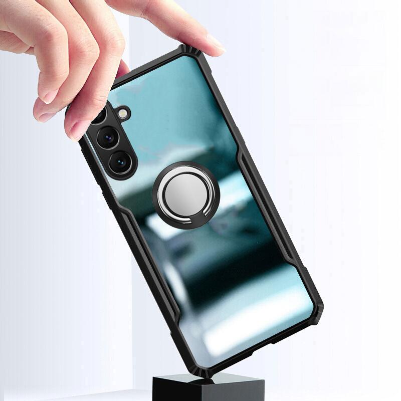 Для Samsung Galaxy A37 Чехол Жесткий Чехол для Телефона Прозрачный Ударопрочный Держатель для Автомобильной Навигации Кольцо для Корпуса Телефона Samsung Galaxy A57