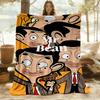 1pc Humor Sitcom Mr. Bean Outdoor Blanket Lightweight Flannel, All-Season Use for Sofa, Bed, Travel, Camping, Living Room, Office, Couch075