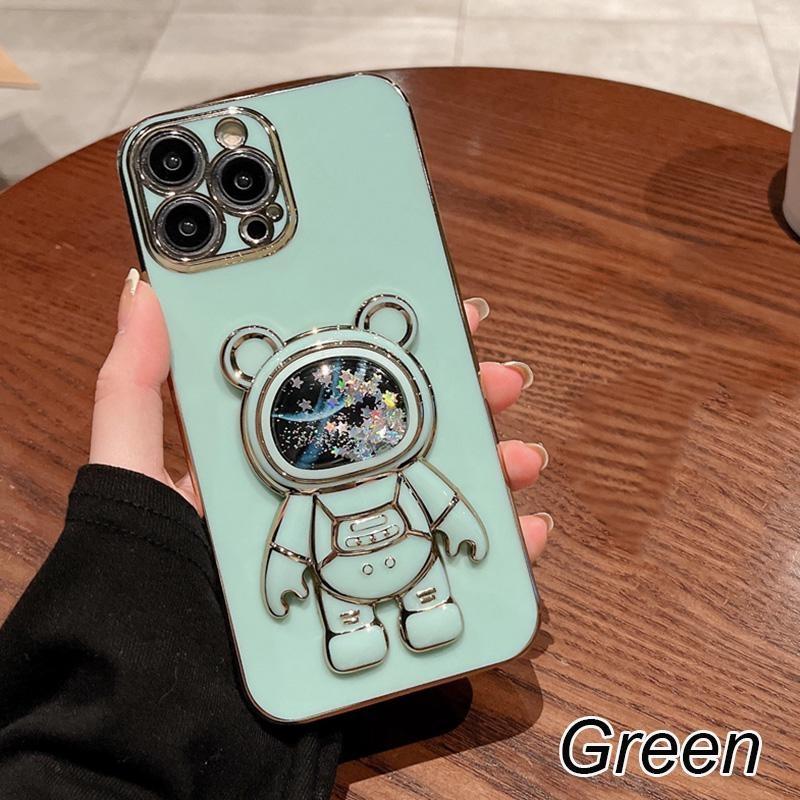 Чехол-держатель Astronaut с покрытием для Samsung S24 S23 S22 S21 S20 Ultra Plus FE A16 A56 A15 A35 A55 A14 A54 iPhone 16 15 14 13 12 Pro Max XS MAX XR X 8 7+