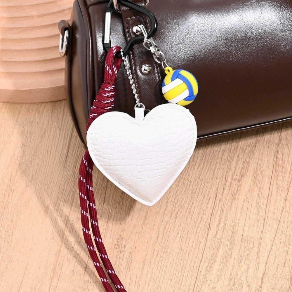Woven Rope Braided Rope Car Keyrings PU Love Football Bag Charm Leather Heart Keychain Kids Gifts