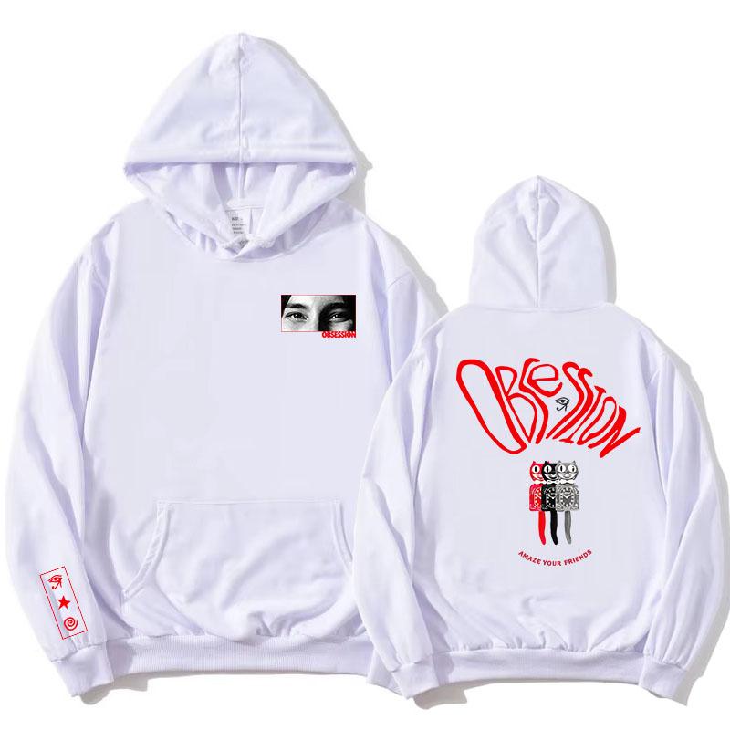 Obsession Makes Me Nervous Hoodie Long Sleeve Casual Unisex Streetwear Pocket Hooded Sweatshirt Graphic Print Tops