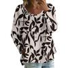 Женский повседневный модный свободный топ с круглым вырезом и цветочным принтом, с длинным рукавом