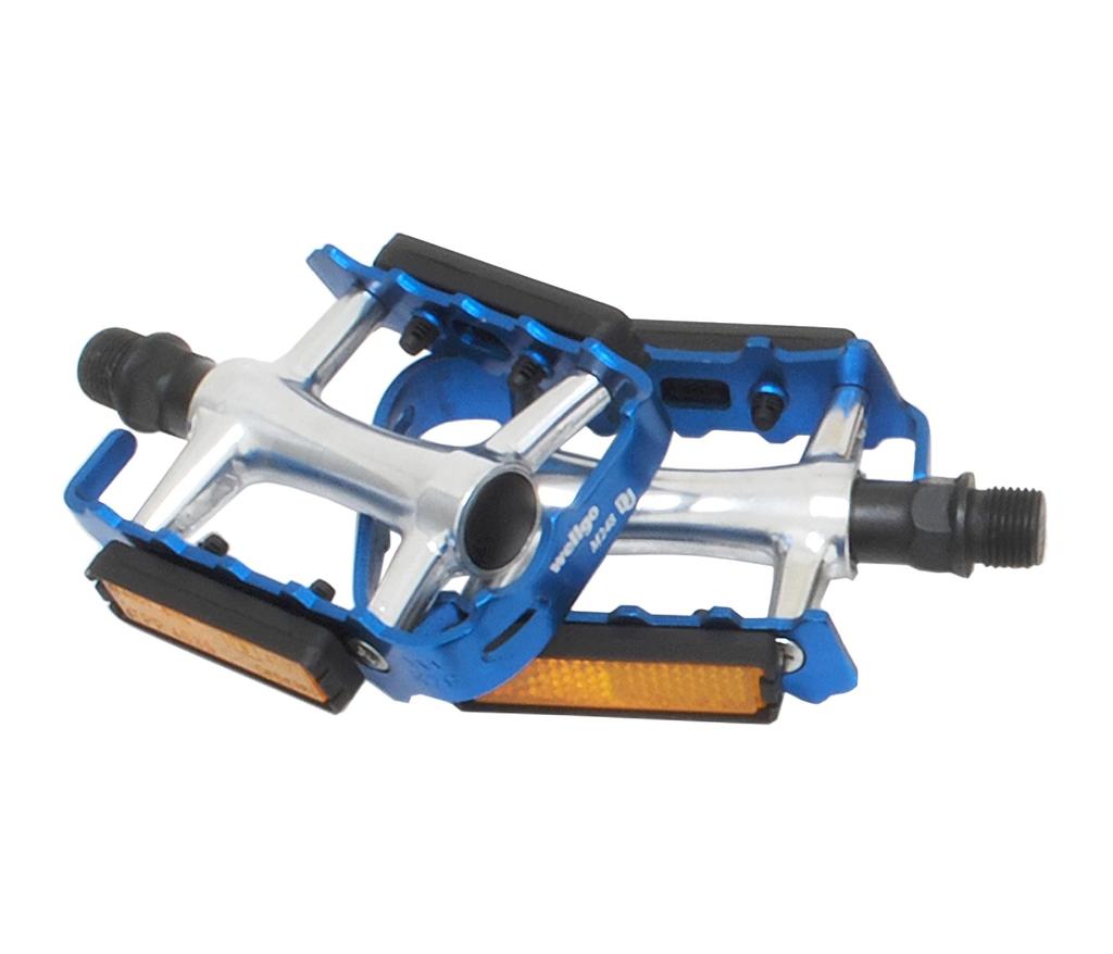 WELLGO Aluminum Cage M248DU Blue Pedals, Blue,