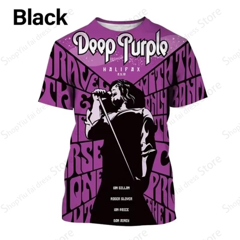 Vintage Men's T Shirt 3d Rock Band Deep Purple Print T-shirt Men Women Fashion Short Sleeve T-shirt Hip Hop Tops Tees Oversized