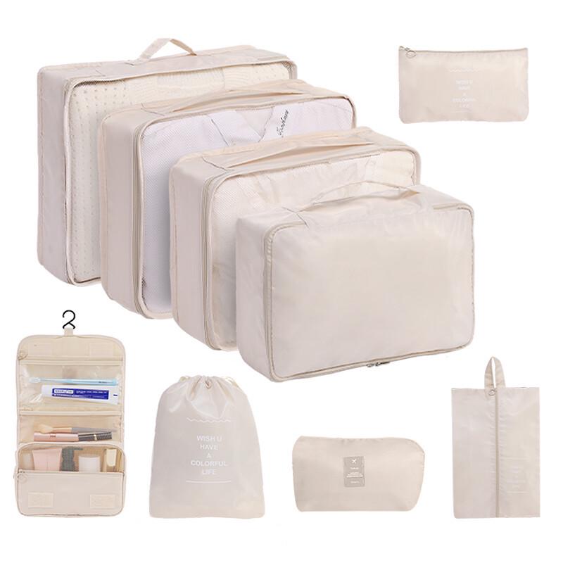 Комплект из 7 водонепроницаемых твиловых дорожных сумок для хранения - Высококачественные органайзеры для багажа для деловых поездок