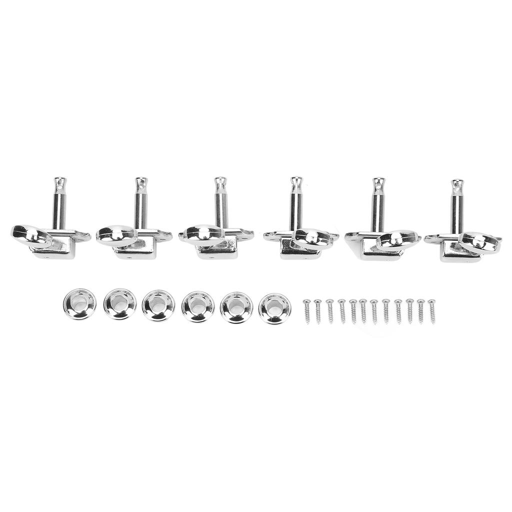 6 шт. Колки для настройки струн Овальные Ретро 1:Колки для гитары полузакрытого типа с передаточным отношением 15:1, серебристые 3L3R