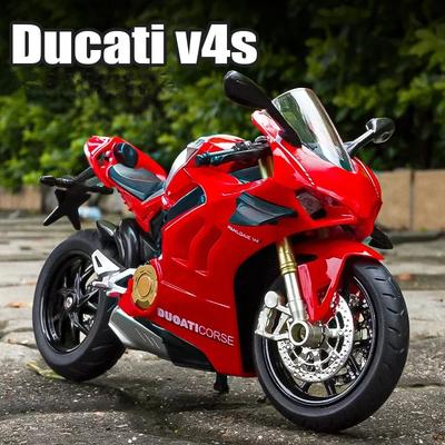 1:12 Модель мотоцикла Ducati Panigale V4S из сплава для кросс-кантри, игрушка-симулятор, коллекция моделей уличных мотоциклов, детский подарок M17